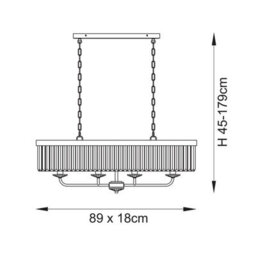 Luminosa Lighting Luminosa Ascoli Bar Pendant Ceiling Light Antique Brass Plate & Clear Cut Glass 4 X 6W Led E14 - thumbnail 8