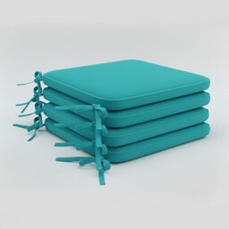 Foam Seat Pad With Ties Pack Of 4 Comfortable Chair Cushion For Dining, Kitchen Garden Seating Teal - thumbnail 2