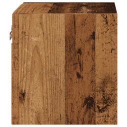 Berkfield Durable Tv Wall Cabinets With Led Lights 2 Pcs Old Wood 30X28.5X30 Cm - thumbnail 8