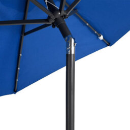 Berkfield Garden Parasol With Leds And Steel Pole Azure Blue 225X225X212Cm - thumbnail 9