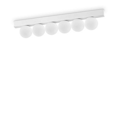 Ideal Lux Ping Pong 6 Light Globe Ceiling Light White 1500Lm 3000K