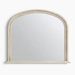 Furniturebox Uk Cecily Whitewash Wood Large 110X90 Overmantle Arch Mirror - thumbnail 3