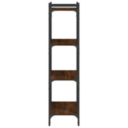 Berkfield Bookcase 4-Tier Brown Oak 60X30X120 Cm Engineered Wood - thumbnail 5