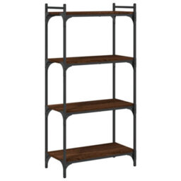 Berkfield Bookcase 4-Tier Brown Oak 60X30X120 Cm Engineered Wood - thumbnail 6