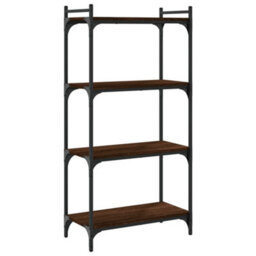 Berkfield Bookcase 4-Tier Brown Oak 60X30X120 Cm Engineered Wood - thumbnail 2