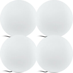 Set Of 4 Ip65 Waterproof Outdoor Garden Globe Lights - Modern White Plastic Design