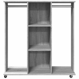 Vidaxl Wardrobe With Wheels Grey Sonoma 102X38X110 Cm Engineered Wood - thumbnail 4
