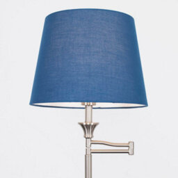 Valuelights Sinatra Adjustable Swing Arm Floor Lamp In Brushed Chrome Finish With Blue Tapered Light Shade With Led Gls Bulb - thumbnail 5