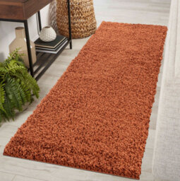 Desire Rugs Plain Living Room Shaggy Area Rugs Terracotta Runner 60X220 Cm - thumbnail 1