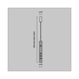 Luminosa Lighting Luminosa Ordo Modern Tall Slim Pendant Ceiling Light Chrome 3000K 920Lm Glass Shade - thumbnail 2