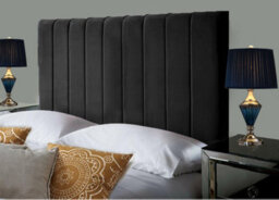 "Slumbre Portland Plush Velvet 6Ft Super King 36"" Headboard -  Black"