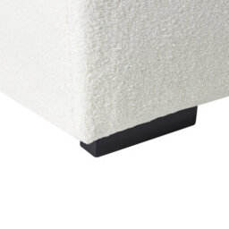 Wyld And Coco 80 X 80 Cm Square Ottoman In White Boucle - Modern Footstool For Living Room - thumbnail 8