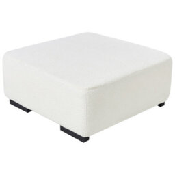 Wyld And Coco 80 X 80 Cm Square Ottoman In White Boucle - Modern Footstool For Living Room - thumbnail 1