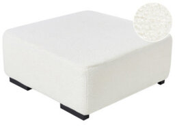 Wyld And Coco 80 X 80 Cm Square Ottoman In White Boucle - Modern Footstool For Living Room - thumbnail 3