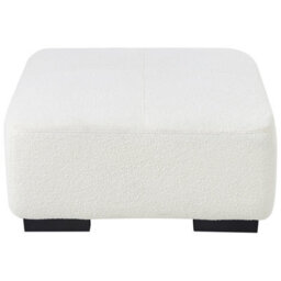 Wyld And Coco 80 X 80 Cm Square Ottoman In White Boucle - Modern Footstool For Living Room - thumbnail 5