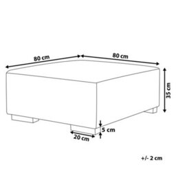 Wyld And Coco 80 X 80 Cm Square Ottoman In White Boucle - Modern Footstool For Living Room - thumbnail 4