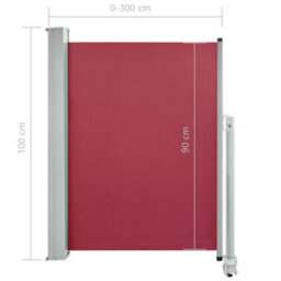 Berkfield Patio Retractable Side Awning 100X300 Cm Red - thumbnail 8