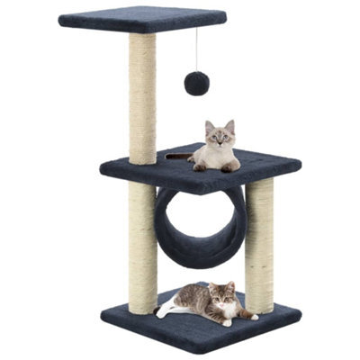 Walplus Cat Tree With Sisal Scratching Posts 65 Cm Dark Blue - image 1