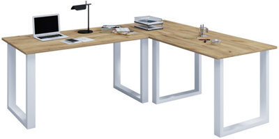 Vcm Desk Lona Silver / Honey Oak H. 76 X W. 190 X D. 130 Cm - image 1