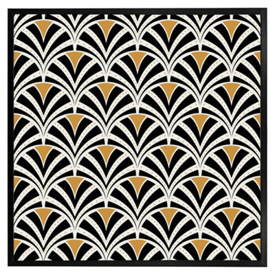 "Andrew Lee Black & Gold Shells Geometric (Picutre Frame) / 12X12"" / Brown" - image 1