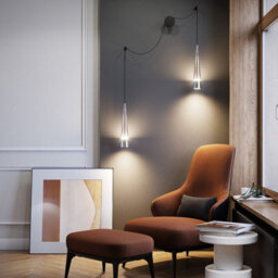 Luminosa Lighting Luminosa Maytoni Sintesi Modern 2 Light Wall Lamp Chrome 3000K - thumbnail 2