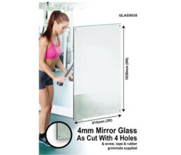 Mirroroutlet Circuitt 4mm Sheet Mirror Glass 4 Holes 183 X 91Cm - thumbnail 2