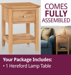 Hallowood Furniture Hereford Oak Lamp Table With Drawer - thumbnail 7
