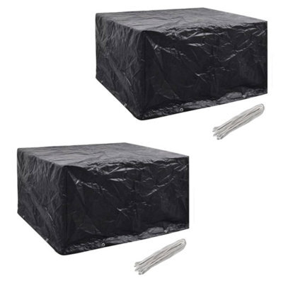 Walplus Outdoor Garden Furniture Covers 2Pcs 6 Person Poly Rattan 172X113Cm - image 1