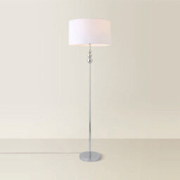 Valuelights Marissa Chrome Stacked Ball Floor Lamp With White Drum Shade - Led Bulb Included - thumbnail 6
