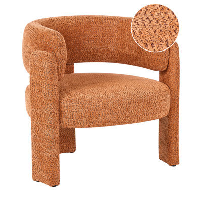 Beliani Armchair Burea Chenille Orange - image 1
