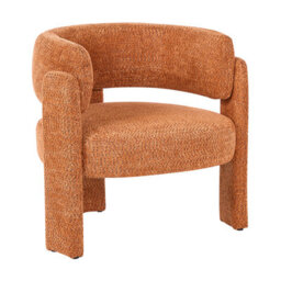 Beliani Armchair Burea Chenille Orange - thumbnail 4
