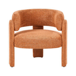 Beliani Armchair Burea Chenille Orange - thumbnail 5
