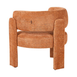 Beliani Armchair Burea Chenille Orange - thumbnail 6