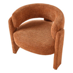 Beliani Armchair Burea Chenille Orange - thumbnail 7
