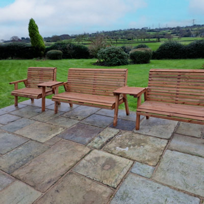Churnet Valley Garden Furniture Ltd Valley 7 Seat Set 1X3B 2 X 2B Straight Tray - image 1