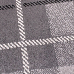 Tartan Grey Chequered Tartan Easy To Clean Rug For Dining Room-80Cm X 300Cm (Runner) - thumbnail 4