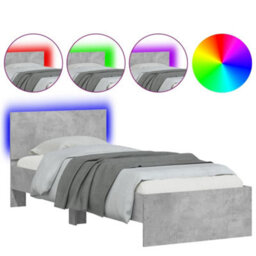 Walplus Engineered Wood Bed Frame With Headboard Rgb Led Lights And Slatted Base For Bedroom - thumbnail 2