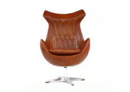 Aviator Enterprise Armchair Swivel Egg Vintage Tan Distressed Real Leather