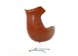 Aviator Enterprise Armchair Swivel Egg Vintage Tan Distressed Real Leather - thumbnail 7