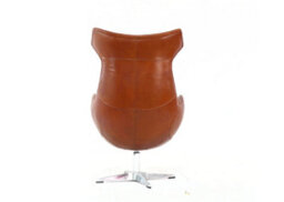 Aviator Enterprise Armchair Swivel Egg Vintage Tan Distressed Real Leather - thumbnail 8