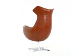 Aviator Enterprise Armchair Swivel Egg Vintage Tan Distressed Real Leather - thumbnail 6