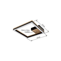 Luminosa Lighting Luminosa Beatrix Integrated Led Semi Flush Ceiling Light Matt Black Square Led 3000K - thumbnail 7