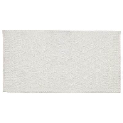 Beliani Off White Wool And Viscose Area Rug 80 X 150 Cm Hand-Woven - image 1