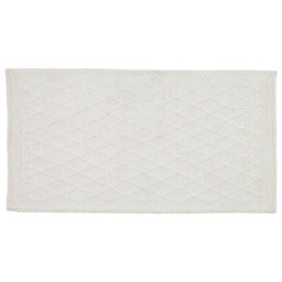 Beliani Off White Wool And Viscose Area Rug 80 X 150 Cm Hand-Woven - thumbnail 1