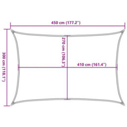 Vidaxl Sunshade Sail 160 G/m² Black 3X4.5 M Hdpe - thumbnail 3