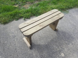 Arbor Garden Solutions Hollies Wooden Bench, Rounded Outdoor Garden Fence Seat(7Ft, Rustic Brown Finish) - thumbnail 5