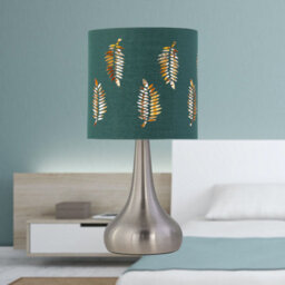 First Choice Lighting Set Of 2 Romana - Brushed Chrome Touch Table Lamps Dark Green Shades - thumbnail 6