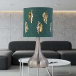 First Choice Lighting Set Of 2 Romana - Brushed Chrome Touch Table Lamps Dark Green Shades - thumbnail 5