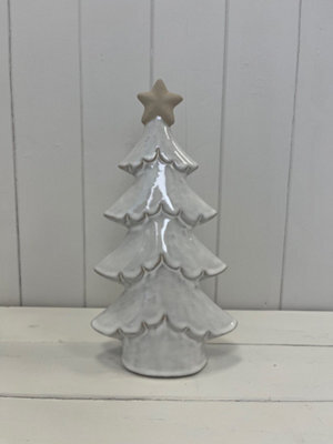 Four Candle Satchville Stone Glazed Ceramic Christmas Tree With Star - image 1