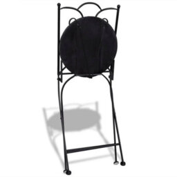 Berkfield Folding Bistro Chairs 2 Pcs Ceramic Terracotta And White - thumbnail 3